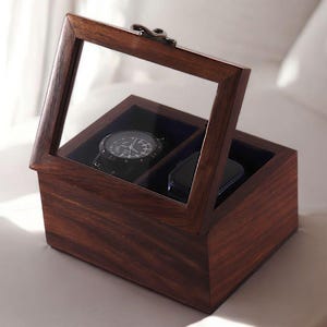 Personalised Handmade Wooden Watch Box for Men, Display & Storage Case for Timepiece, Jewelry Box for Women, Vintage Watch Box, Gift for Him