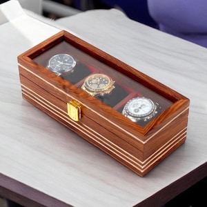 Vintage Wooden Watch Box for Men, Storage Organizer, Display Case, Jewelry Box for Women - Elegant Classic Design, 3 to 12 Slots