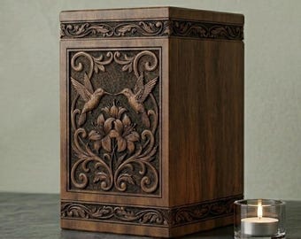 Wooden Cremation Urn for Human or Pet Ashes | Personalized Indian Rosewood Memorial | Handcrafted Burial & Funeral Box