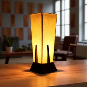 Wooden Table Lamps Modern Table | Pyramid Handmade Bedside Lamp | Desk Light | Desk Lamp | Study Lamp | Decorative Lamp | Wood Table Lamp