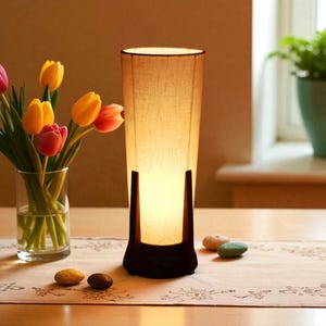 Wooden Table Lamp | Distortion Table Lamp | Bedside Night Lamp | Wooden Lamp | Wooden Base Lamp | Decorative Lamp | Wooden Lampshade