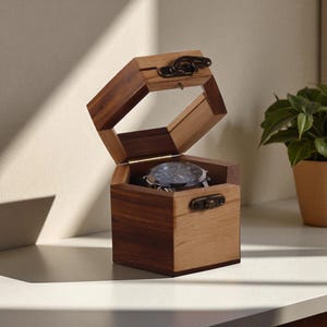 Personalised Vintage Wooden Watch Box for Men, Display & Storage Case for Timepieces, Jewelry Box for Women, Customized Gift for Husband