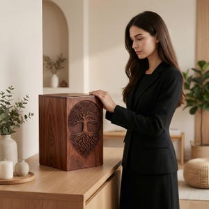 Tree of Life Wooden Cremation Urn for Human or Pet Ashes | Personalized ...