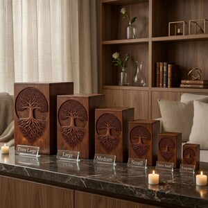 Tree of Life Wooden Cremation Urn for Human or Pet Ashes | Personalized ...