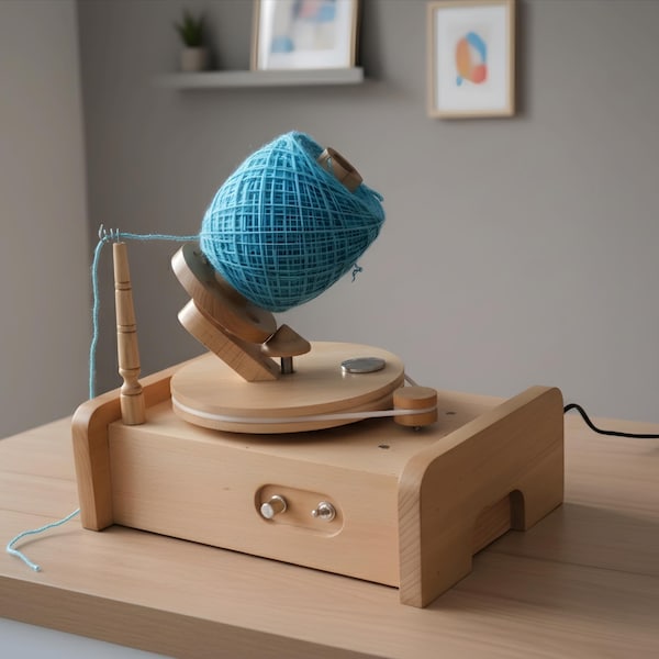 Electric Yarn Winder, Wooden Yarn Ball Winder, Handmade yarn winder for crocheting Spinning & Weaving, Fully Assembled Easy to use