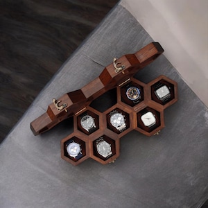 Scatola porta orologi vintage fatta a mano, espositore porta orologi in legno per uomo, regalo per anniversario o sposo, portagioie - Palissandro, design a nido d'ape