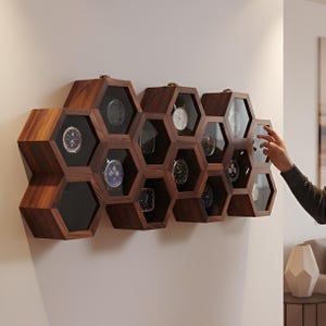 Wall Mounted Wooden Watch Box for Men and Women, Jewelry Case, Storage Box, Watch Organizer, Anniversary & Birthday Gift - Christmas Gift