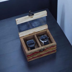 Personalised Vintage Wooden Watch Box for Men, Timepiece Display Case, Watch Storage & Organizer, Gift for Husband, Jewelry Box for Women