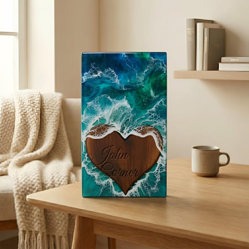 personalised wooden cremation urn for human and pet ashes