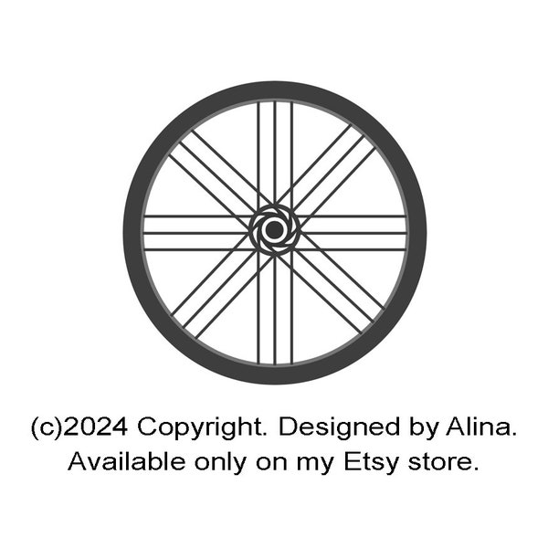 Bicycle Wheel SVG, Bicycle Wheel PNG, Intricate Spoke Design Cut File for Crafting and Decor, Svg and Illustrator Vector File