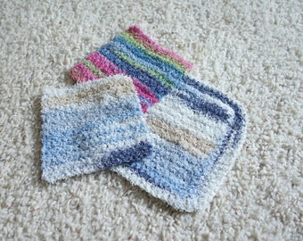 Crocheted Scrubby Cotton Dishcloths: Variety of Colors