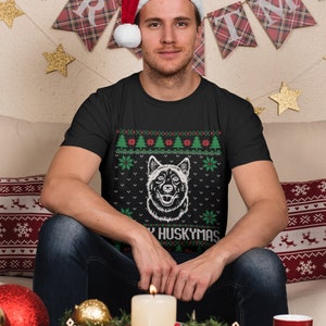 Husky Christmas Tshirt, Merry Huskymas, Husky Mom T-shirt, Christmas Dog Tee, Funny Christmas Tee For Him or Her, Siberian Husky Dog