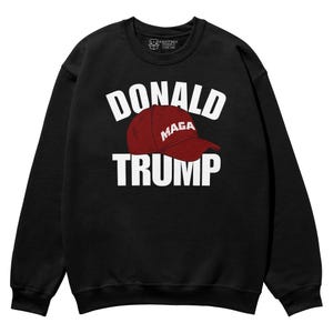 Donald Trump 45/47 in a Red Cap Unisex Sweatshirt, Trump 47 Sweatshirts, MAGA Apparel, 45th 47th President Jumper, MAGA Outfit, 45 47 Outfit