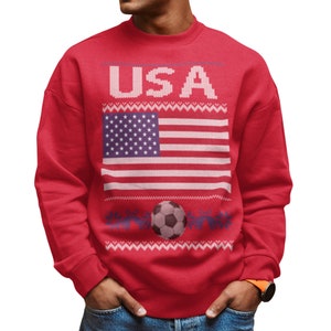 USA Soccer Sweater, Soccer Christmas Sweater, USA Soccer Sweatshirt, Christmas Shirt, Christmas Gift For Him, Soccer Gift, Gift For Her