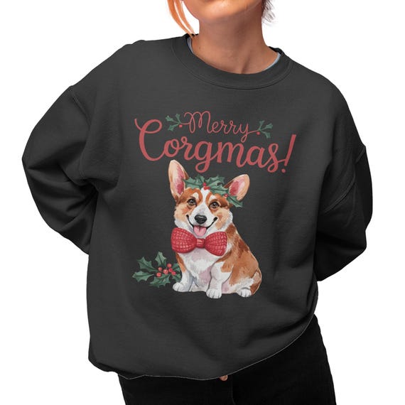 Christmas Sweater Corgi Pullover Merry Corgmas! Sweatshirt, Dog