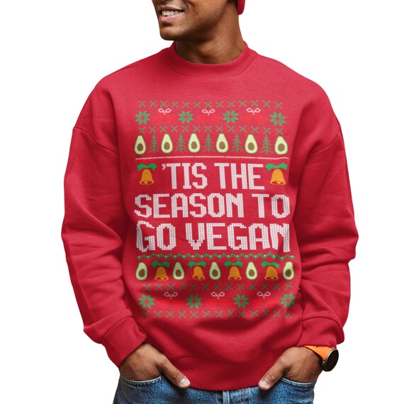 Vegan Christmas Sweater, Tis the Season to Go Vegan, Vegan