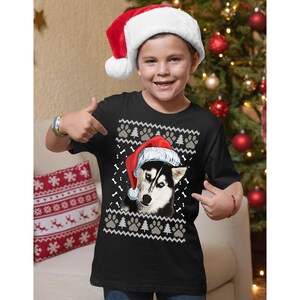 Husky T Shirt, Dog T shirt, Kids Christmas T Shirt, Husky  Christmas T Shirt, Dog Gift, Dog Christmas Shirt, Husky Christmas Gift