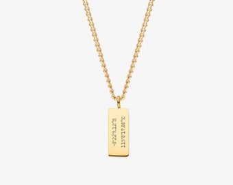 Collier de bar personnalisé, collier personnalisé pour hommes et femmes, collier nom/texte/date gravé, cadeaux personnalisés pour maman, cadeaux du meilleur papa