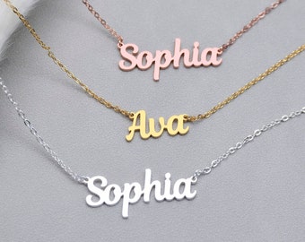 Collana con nome in argento personalizzata, Collana con nome per bambini, Collana con nome minuscola, Collana con nome delicata, Collana con nome per donne, Regalo personalizzato per lei