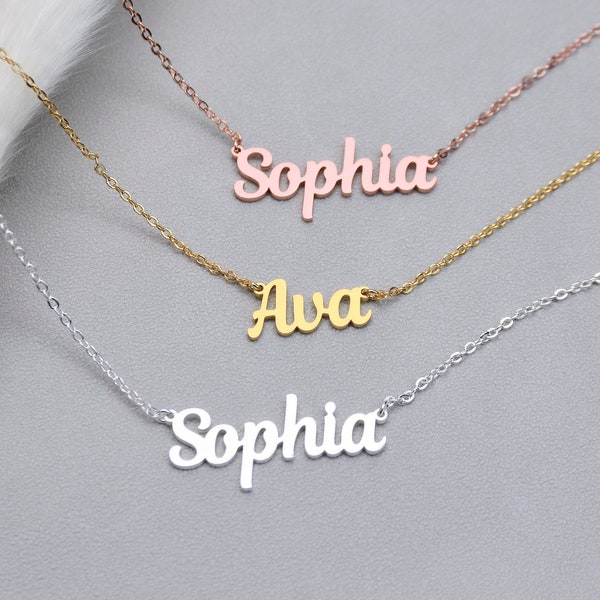 Custom Silver Name Necklace, Kids Name Necklace, Tiny Name Necklace, Dainty Name Necklace, Name Necklace for Women,Personalized Gift for Her