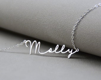 Collier de nom en argent, collier de nom personnalisé, collier de nom minimaliste, collier personnalisé pour femmes, bijoux personnalisés, cadeau de fête des mères