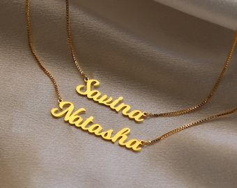 Layered Name Necklace, Double Chain Name Necklace, Two Name Necklace, Multi-Layered Necklace, Personalized Gifts for Women, Mothers Day Gift