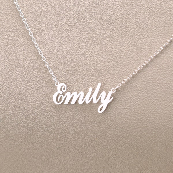 Sterling Silver Name Necklace, Dainty Name Necklace, Nameplate Necklace, Custom Gold Jewelry, Personalized Gifts, Valentines Gifts for Her