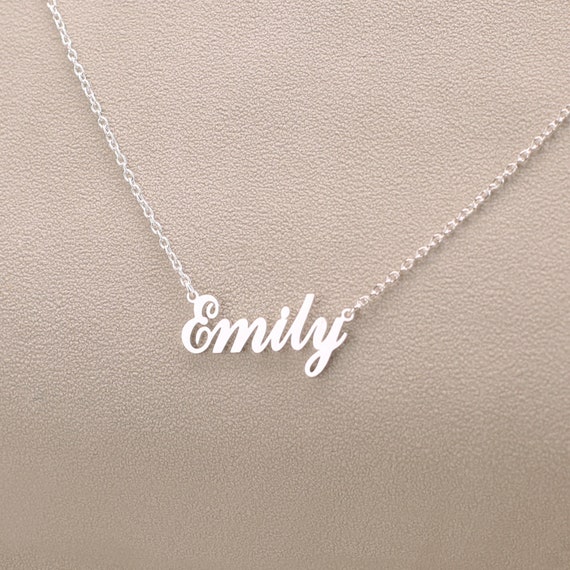 Silver Name Necklace, Dainty Name Necklace, Nameplate Necklace, Custom Gold Jewellery, Personalized Gifts for Her, Christmas Gift