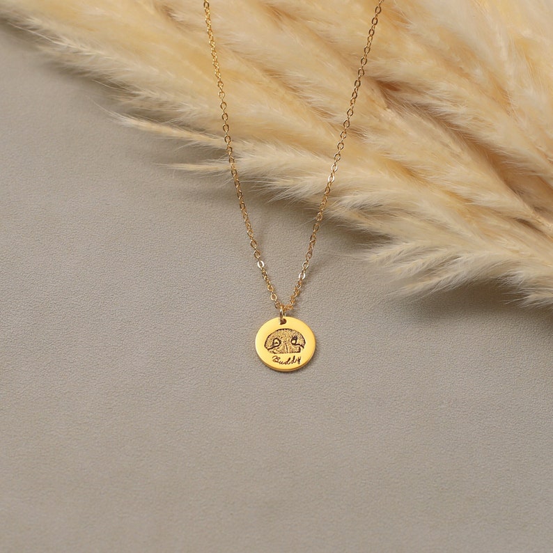 Actual Dog Nose Print Necklace, Custom Pet Nose Paw Print Neckalce, Engraved Cat Print Necklace,Personalized Dog Necklace, Dog Lover Gifts image 1