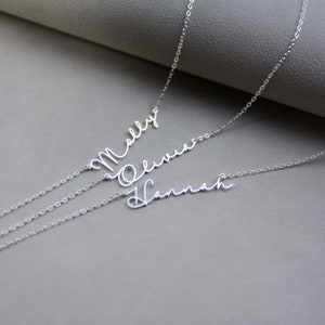 Collana con nome in argento, collana con nome personalizzata, collana con nome minimalista, collana personalizzata per donne, gioielli personalizzati, regalo per la festa della mamma immagine 7