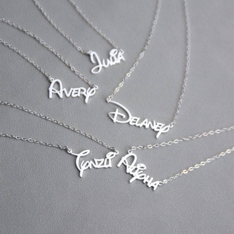 Name Necklace for Girls Personalized Name Necklace Sterling Etsy