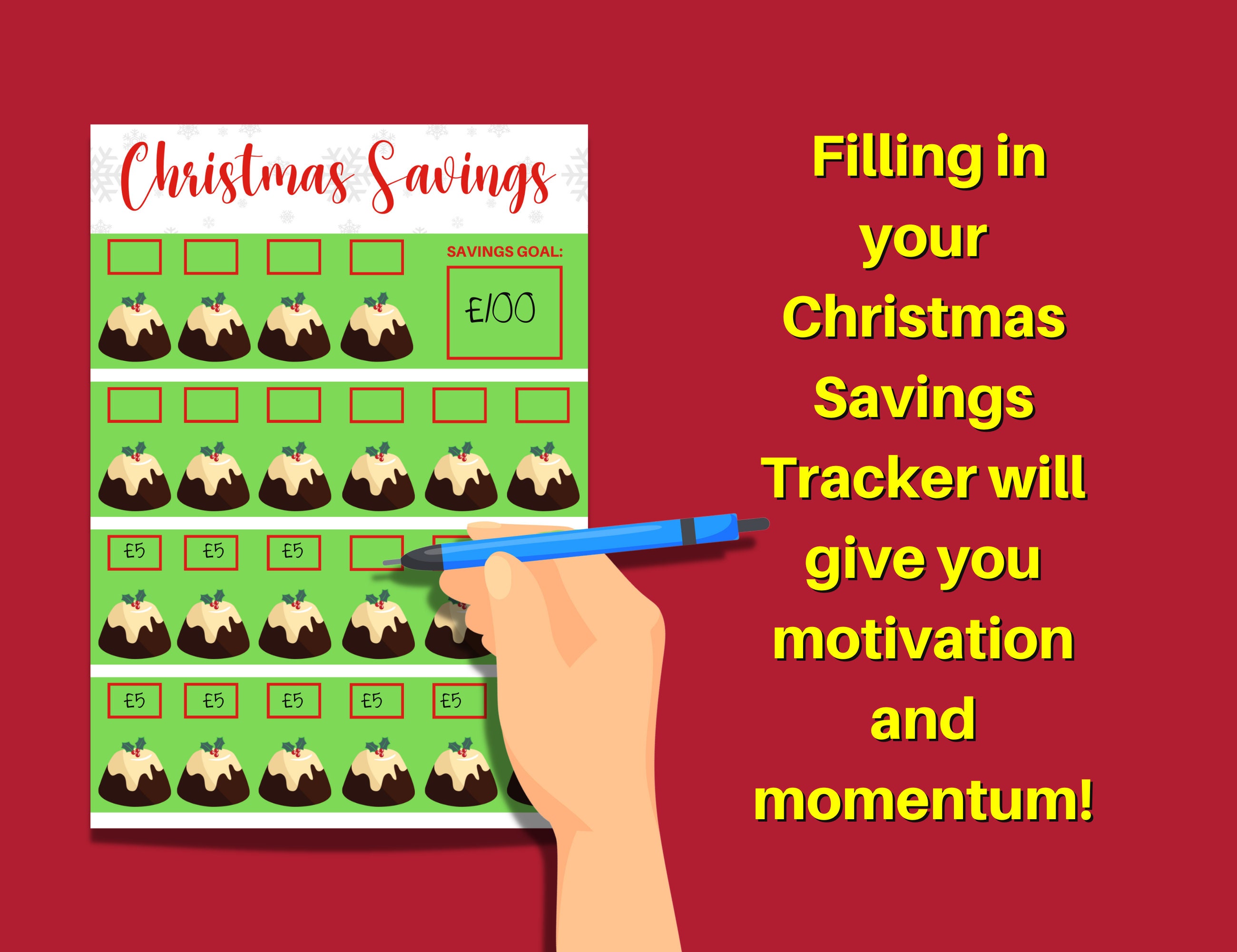 Christmas Savings Tracker Goal Setting PDF Holiday Savings Printable Teaching Assistants TA in
