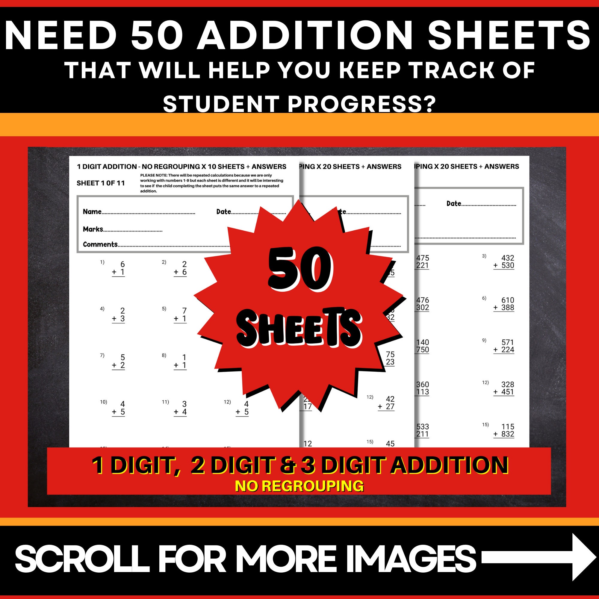 1, 2 and 3 Digit Addition No Regrouping - Adding Worksheets for Kids ...