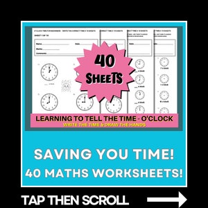O Clock Time - Telling Time Worksheets - Primary School - TA In Control Printables