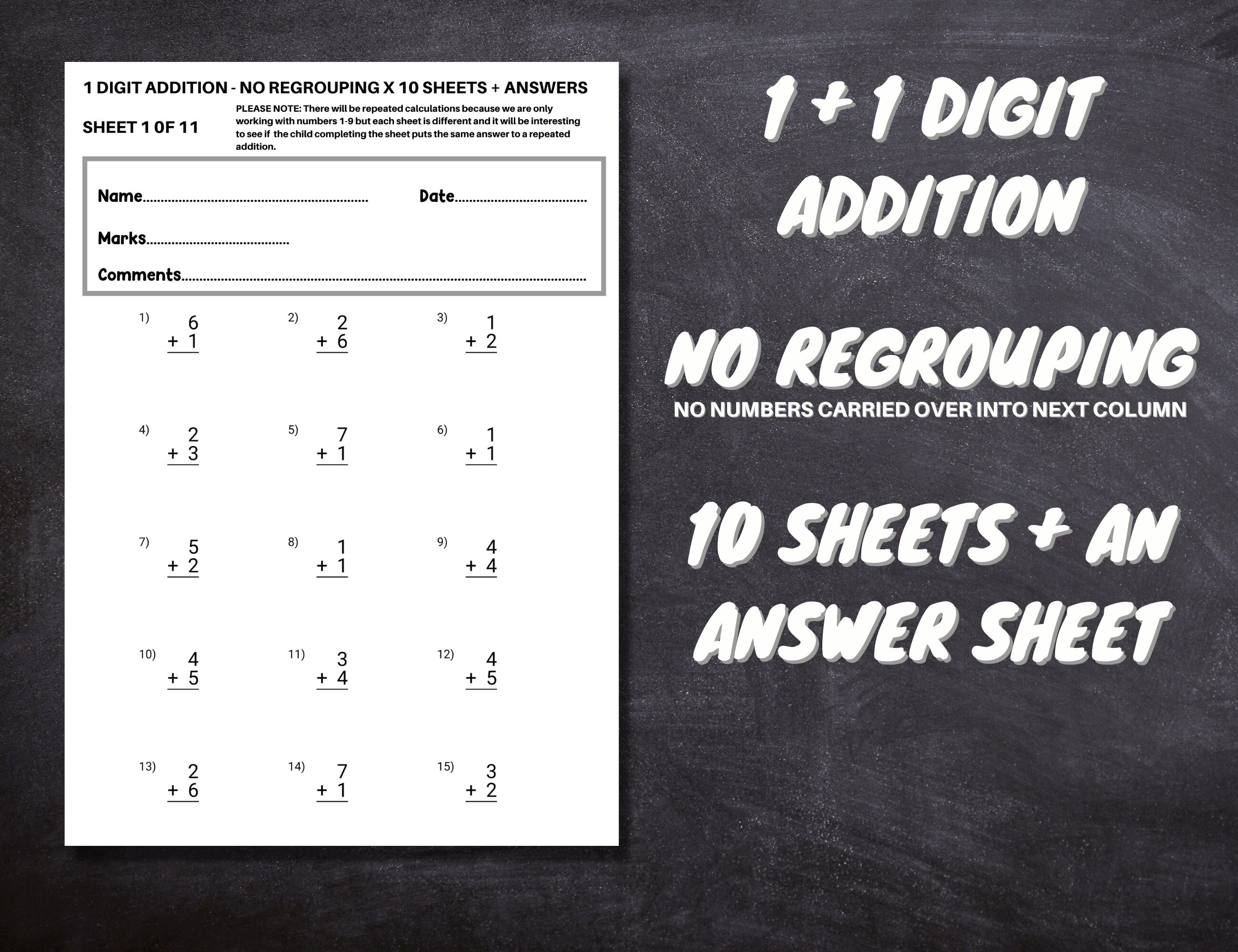1, 2 and 3 Digit Addition No Regrouping - Adding Worksheets for Kids ...