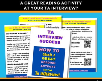 How To Create A Great Reading Activity For Your TA Interview - Primary or Secondary School - TA In Control Printable Sheets