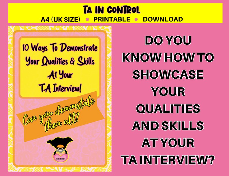 TA Interview Guide: Hot to Demonstrate Your Skills & Qualities PDF - Etsy