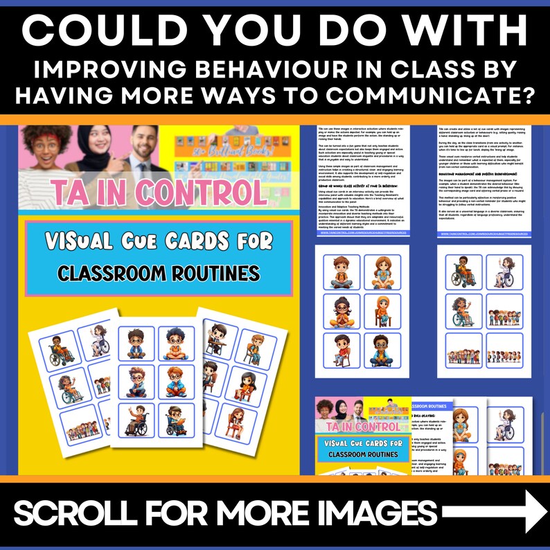 Visual Cue Cards for Classroom Routines - Primary or Secondary School ...