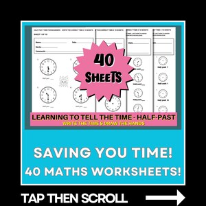 Half-Past Time - Telling Time Worksheets - Primary School - TA In Control Printables