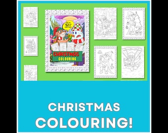 Christmas Meerkat Colouring Pages: Find the Elf Game (Printable PDF)