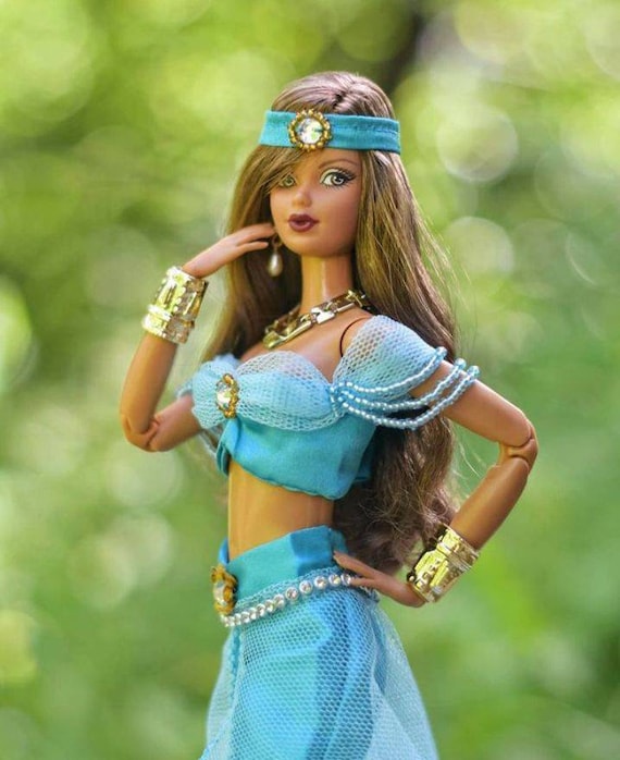 Sequin Doll Dress, Jasmine Inspired, Fits Fashion Royalty Dolls - Etsy