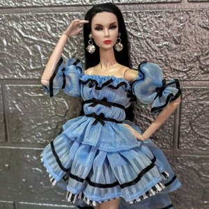 BEST SELLER !! Fashion doll royalty Alice dress, real custom handmade, unique & rare design, body fit fashion royalty poppy parker nu face