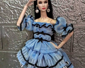 BEST SELLER !! Fashion doll royalty Alice dress, real custom handmade, unique & rare design, body fit fashion royalty poppy parker nu face