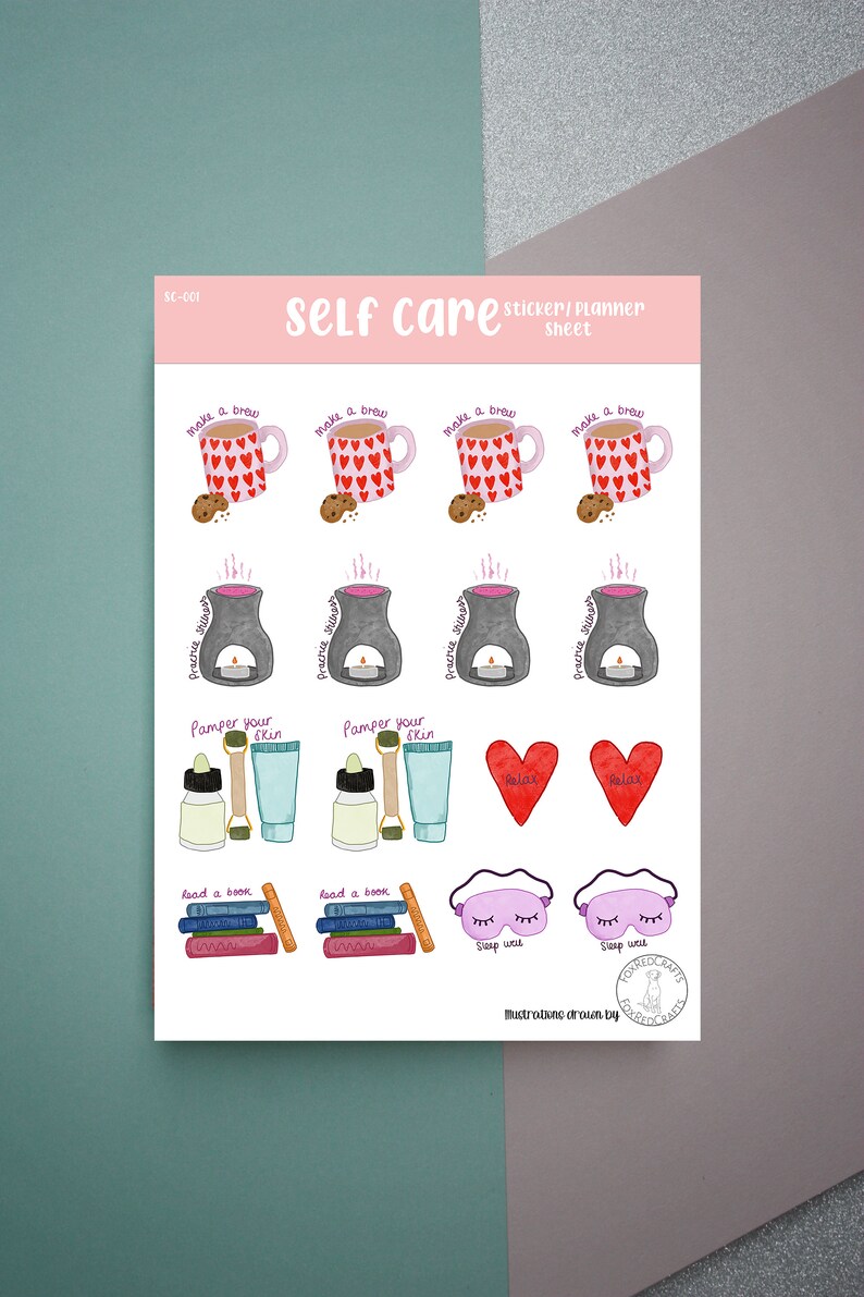 Self Care Sticker Sheet Etsy