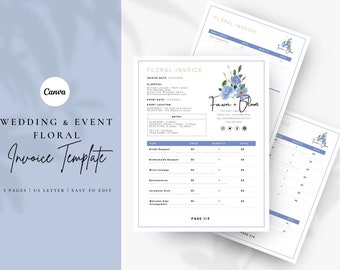 Plantilla Canva para facturas de bodas y eventos: para floristas, profesionales de bodas, emprendedores, empresas emergentes y marcas comerciales