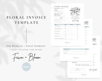 Canva Wedding + Event Floral Invoice | Fawn + Bloom