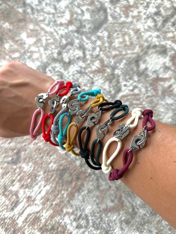 Handcuff Bracelet on Stainless Steel Cord Stainless Steel Handcuff