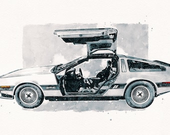 1981 Delorean DMC-12 - Automobile, Vintage, Retro, Historic, Classic Car, Fine Art Print, Wall Art, Home Décor, Gift