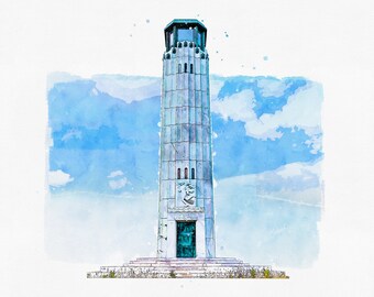 Livingstone Memorial Lighthouse - Belle Isle, Detroit, Michigan - Detroit Print, Fine Art Print, Wall Art, Home Décor, Gift