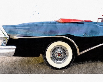 1955 Buick Super Series 50 - Automobile, Vintage, Retro, Historic, Classic Car, Fine Art Print, Wall Art, Home Décor, Gift